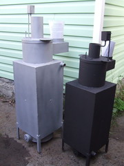 Печь с водяным контуром  на отработке               